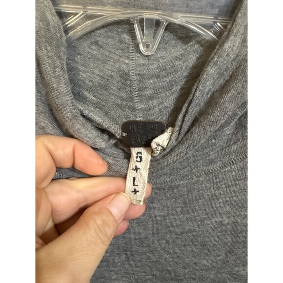 We The Free Salt Heather Gray Long Oversize  Turtleneck Tunic Top Womens Size S - Picture 3 of 5